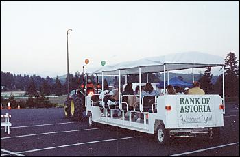 A tractor driven people mover