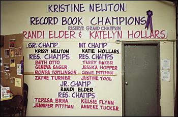 Picture of wall covered with names of 4H Champions