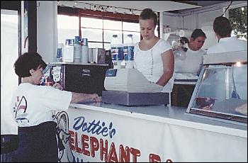 Picture of Vicki getting elephant ear.