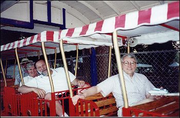 Picture of Joyce, Gary, Ralph and Ken on the little train.