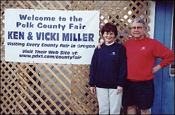 Picture of Vic and Ken at the fair entrance.