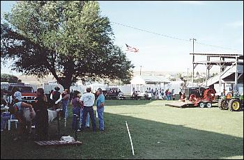 Picture of local folks talking .